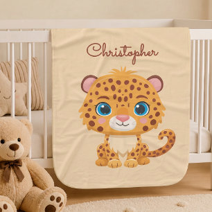 Couverture Polaire Bébé Léopard Mignon Animaux de Safari Enfants
