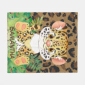 Couverture Polaire Bébé léopard sauvage (Devant (Horizontal))
