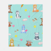 Couverture Polaire Bébé mignon Animaux moustiquaires ferme crèche cou (Devant)