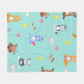 Couverture Polaire Bébé mignon Animaux moustiquaires ferme crèche cou (Devant (Horizontal))