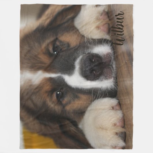 Couverture Polaire Bébé mignon chiot (Devant)