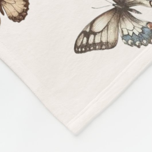 Couverture Polaire Bébé mignon Fille Monogramme Nom Broussette Papill (Coin)