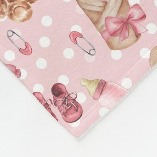 Couverture Polaire Bébé mignon fille Motif Teddy Bear Toys Accessoire (Coin)