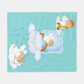 Couverture Polaire Bébé mignon GARÇON Godson Angels Fleece personnali (Devant (Horizontal))