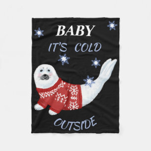 Couverture Polaire Bébé Mignon Il Fait Froid Dehors T Shirt Phoque D'