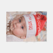 Couverture Polaire Bébé mignon Mon premier chapeau de Noël (Devant (Horizontal))