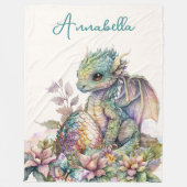 Couverture Polaire Bébé mignon Oeuf Dragon (Devant)
