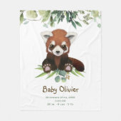 Couverture Polaire Bébé mignon Panda Rouge Ours Eucalyptus Personnali (Devant)