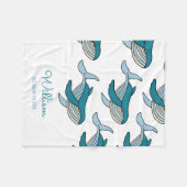 Couverture Polaire Bébé motif baleine bleue (Devant (Horizontal))