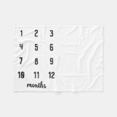 Couverture Polaire Bébé Noir Blanc Classique Milestone Blanche Bébé (Devant (Horizontal))