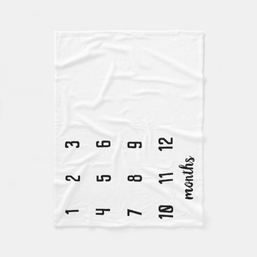 Couverture Polaire Bébé Noir Blanc Classique Milestone Blanche Bébé (Devant)