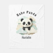 Couverture Polaire Bébé Panda plié | Origami mignon (Devant)
