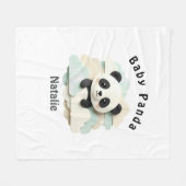 Couverture Polaire Bébé Panda plié | Origami mignon (Devant (Horizontal))