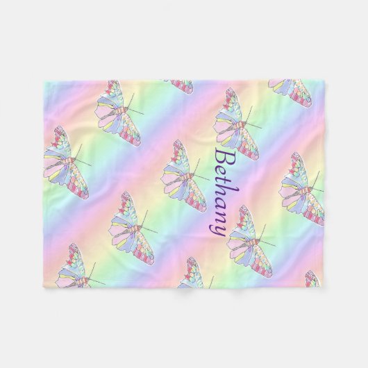 Couverture Polaire Bébé papillons (Devant (Horizontal))