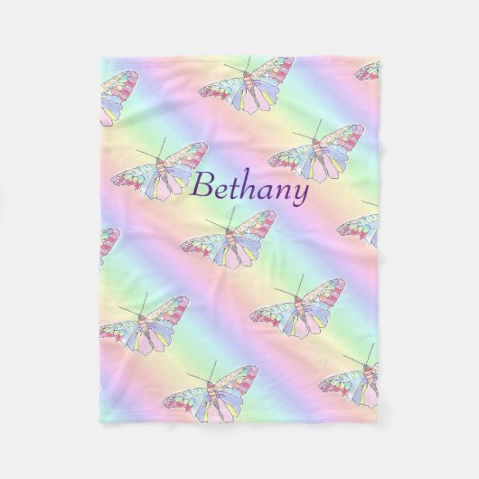 Couverture Polaire Bébé papillons (Devant)