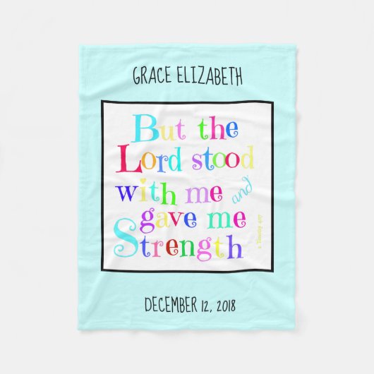 Couverture Polaire Bébé personnalisé, avec verse de Timothy (arc-en-c (Devant)