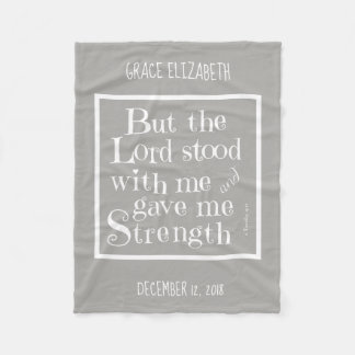 Couverture Polaire Bébé personnalisé, avec verse de Timothy (gris)