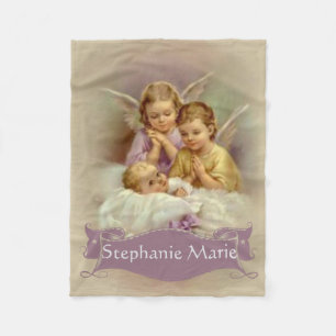 Couverture Polaire Bébé personnalisé d'anges d'ange gardien en nua