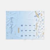 Couverture Polaire Bébé personnalisé Garçon avion Milestone Blanket (Devant (Horizontal))