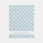 Couverture Polaire Bébé personnalisé géométrique bleu et blanc (Devant)