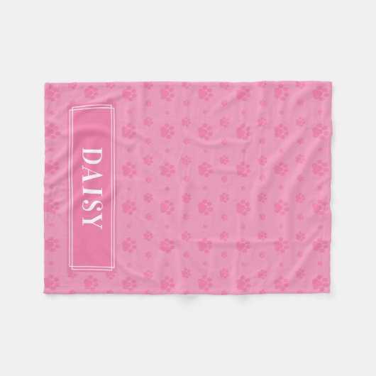 Couverture Polaire Bébé Pis Rose Monogramme Pet Fleece Blanket (Devant (Horizontal))