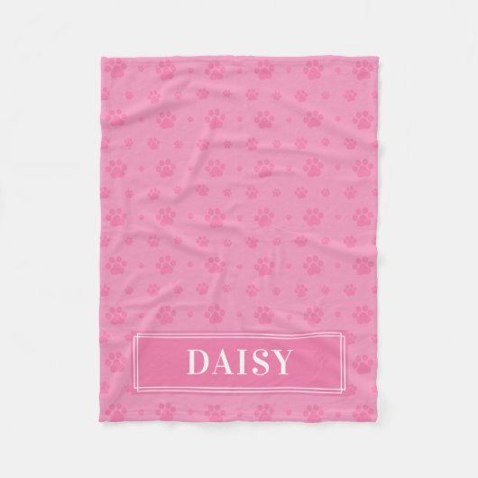 Couverture Polaire Bébé Pis Rose Monogramme Pet Fleece Blanket (Devant)