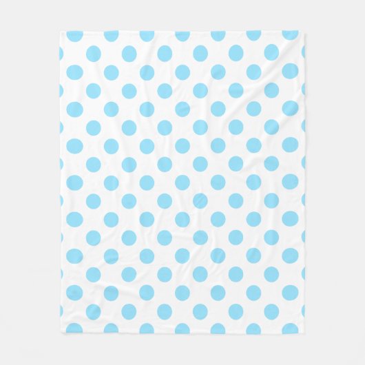 Couverture Polaire Bébé pois bleu et blanc (Devant)