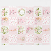 Couverture Polaire Bébé Rose Floral Animaux Couette Motif (Devant (Horizontal))