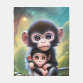 Couverture Polaire Bébé singes (Devant)