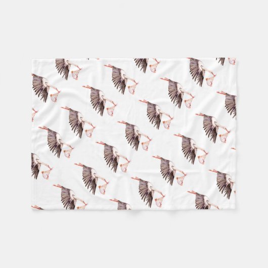 Couverture Polaire Bébé sur la cigogne (Devant (Horizontal))