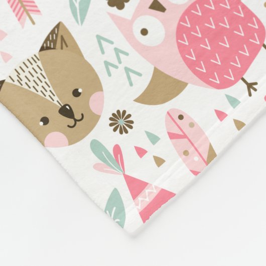 Couverture Polaire Bébé tribal mignon d'animaux (Coin)