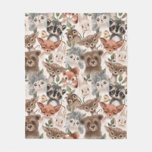 Couverture Polaire Bébés mignons animaux (Devant)