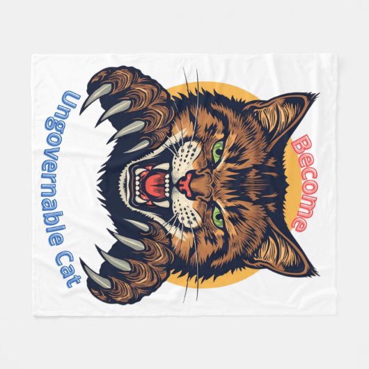 Couverture Polaire Become Ungovernable Cat (Devant (Horizontal))