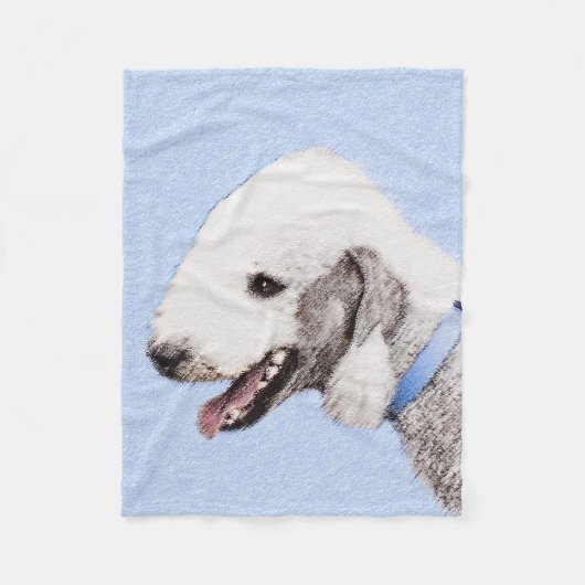 Couverture Polaire Bedlington Terrier Peinture - Art Chien original (Devant)