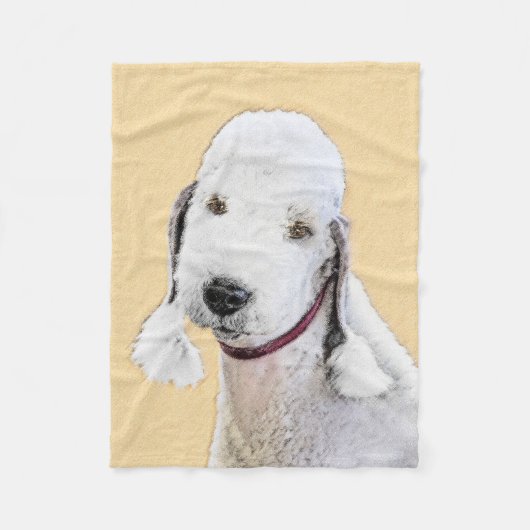 Couverture Polaire Bedlington Terrier Peinture - Art Chien original (Devant)