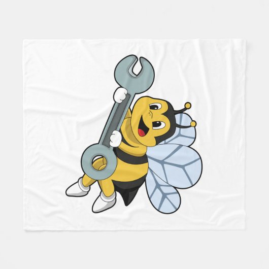 Couverture Polaire Bee as Mechanic with Wrench (Devant (Horizontal))
