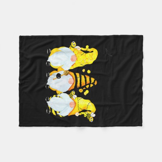 Couverture Polaire Bee Happy Bee Gnome Spring  (Devant (Horizontal))