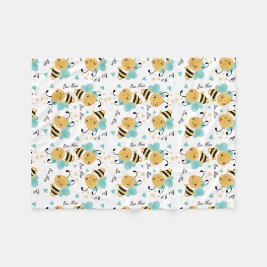 Couverture Polaire Bee Mine Bumblebee Motif (Devant (Horizontal))