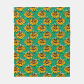 Couverture Polaire Bee on Sunflower Flower Pattern Design Green  (Devant)