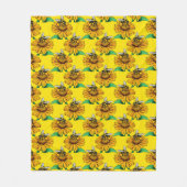 Couverture Polaire Bee on Sunflower Flower Pattern Design Yellow  (Devant)