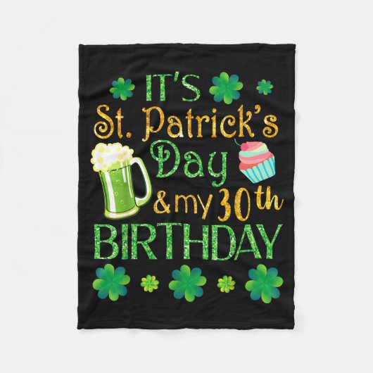 Couverture Polaire Beer Cake &amp; Shamrocks It's St Patrick Day &amp (Devant)
