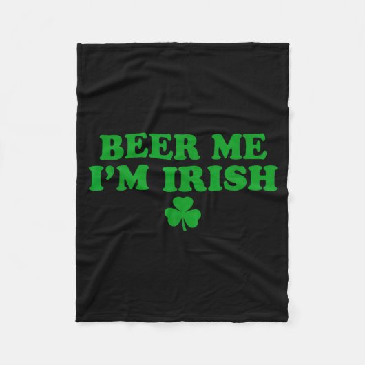 Couverture Polaire Beer Me I'm Irish Shamrock, Funny St Patricks Day  (Devant)