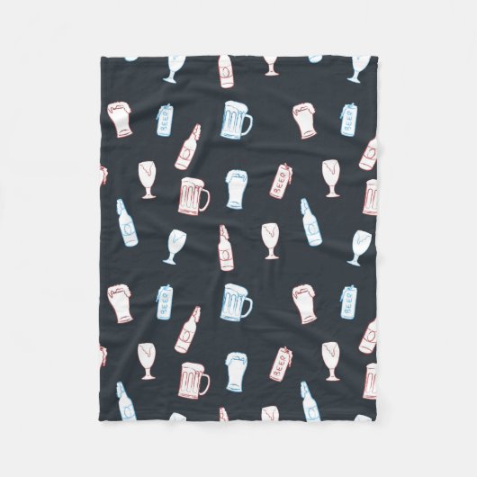 Couverture Polaire Beers Rustic Hand Drawn Whimsical Beer Man Cave (Devant)