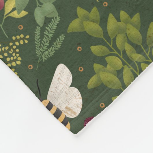 Couverture Polaire Bees and Foliage Fleece Blanket (Coin)