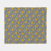 Couverture Polaire Bees & Beurre sur Grey (Devant (Horizontal))