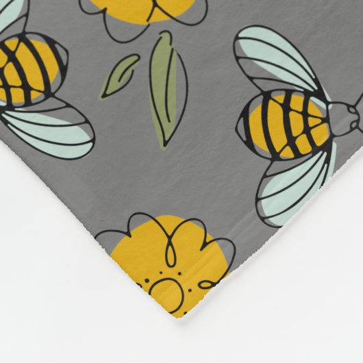 Couverture Polaire Bees & Beurre sur Grey (Coin)