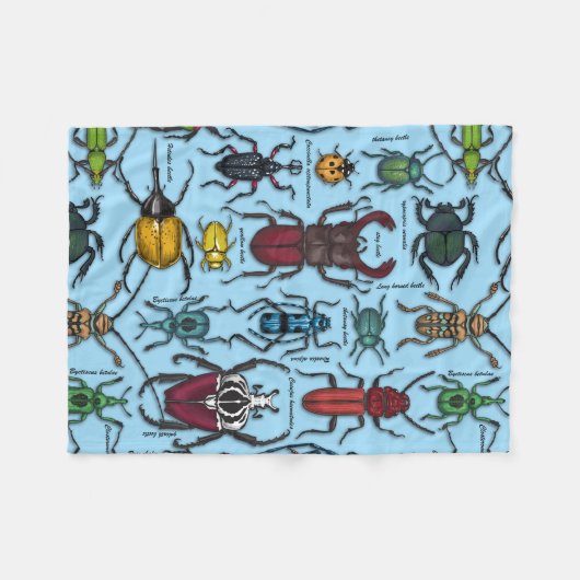 Couverture Polaire Beetons sur bleu (Devant (Horizontal))