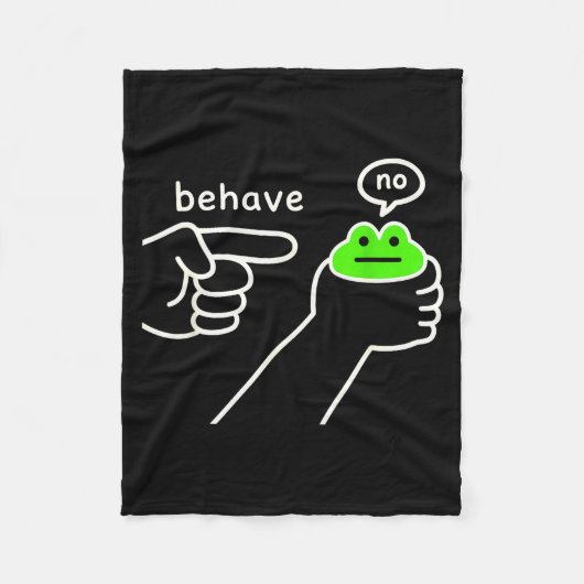 Couverture Polaire Behave No Funny Frog Meme Humor  (Devant)