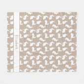 Couverture Polaire Beige And White Bunny Pattern With Name Easter (Devant (Horizontal))