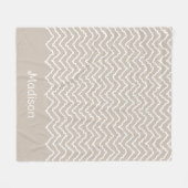 Couverture Polaire Beige And White Squiggly Chevron Zigzag Pattern (Devant (Horizontal))